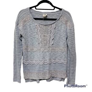 One September Gray Crochet Sweater